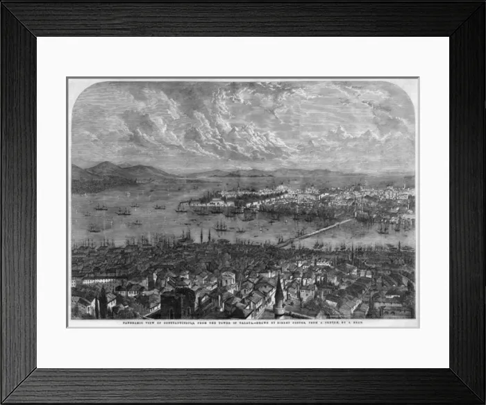 Framed Print : Panoramic View of Constantinople 1853 Framed Print : Panoramic View of Constantinople 1853