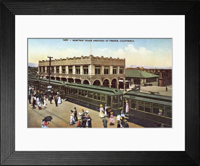 Framed Print : Train arriving at Venice, California, USA Framed Print : Train arriving at Venice, California, USA