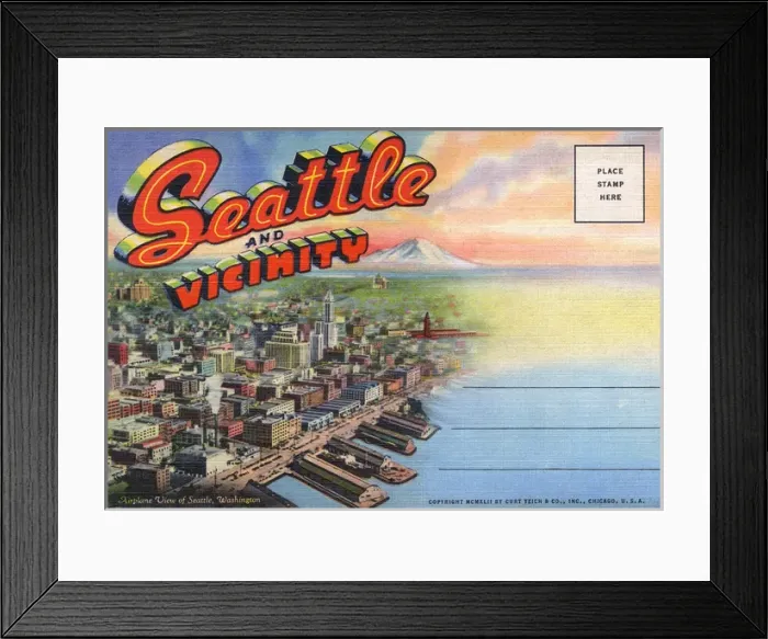 Framed Print : Aerial view of Seattle, Washington, USA Framed Print : Aerial view of Seattle, Washington, USA