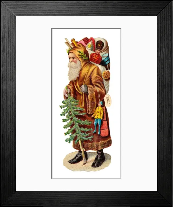 Framed Print : Father Christmas on a Victorian scrap Framed Print : Father Christmas on a Victorian scrap