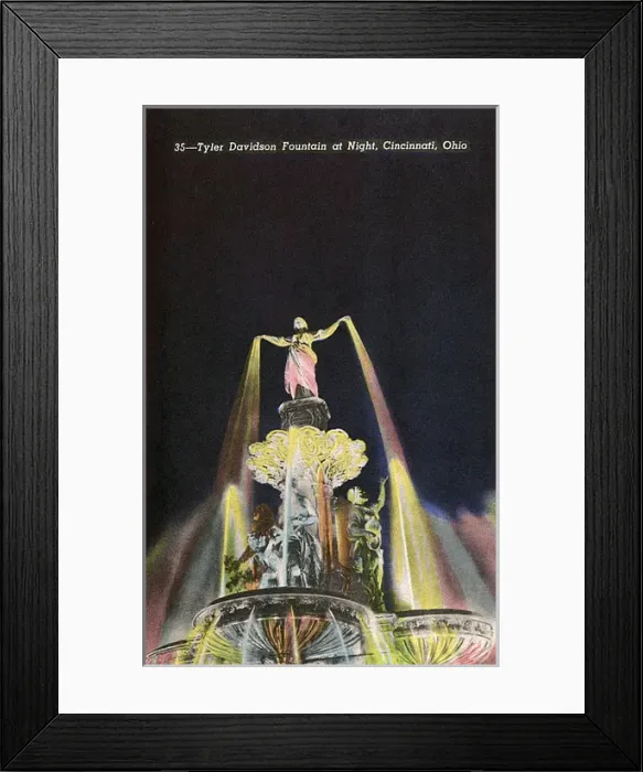 Framed Print : Tyler Davidson Fountain at night, Cincinnati, Ohio, USA Framed Print : Tyler Davidson Fountain at night, Cincinnati, Ohio, USA