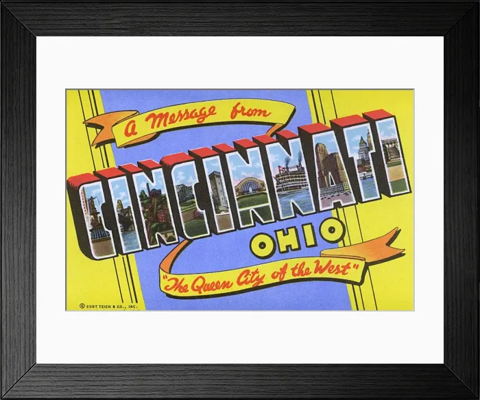 Framed Print : A message from Cincinnati, Ohio, USA Framed Print : A message from Cincinnati, Ohio, USA