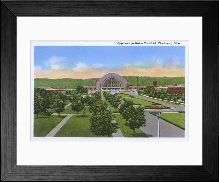 Framed Print : Approach to Union Terminal, Cincinnati, Ohio, USA Framed Print : Approach to Union Terminal, Cincinnati, Ohio, USA