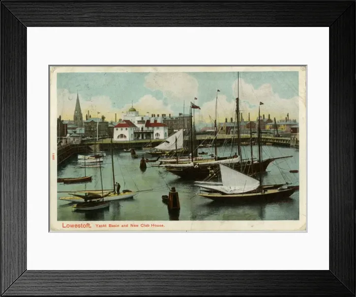Framed Print : Yacht Basin and New Club House - Lowestoft, Suffolk Framed Print : Yacht Basin and New Club House - Lowestoft, Suffolk