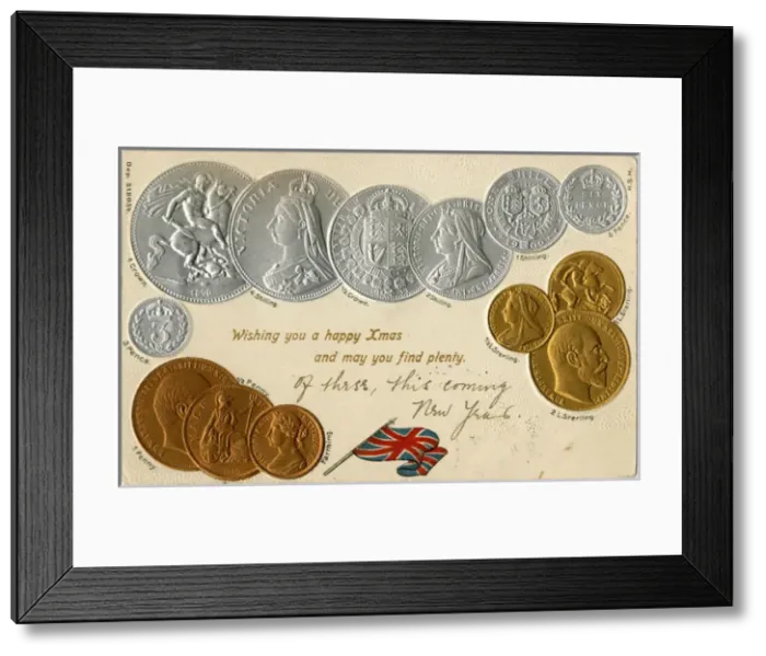 Framed Print : Pre-decimalisation British coinage - Victoria and Edward VII