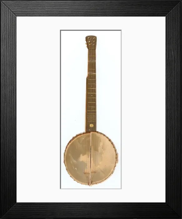 Framed Print : Banjo on a Victorian New Year scrap Framed Print : Banjo on a Victorian New Year scrap