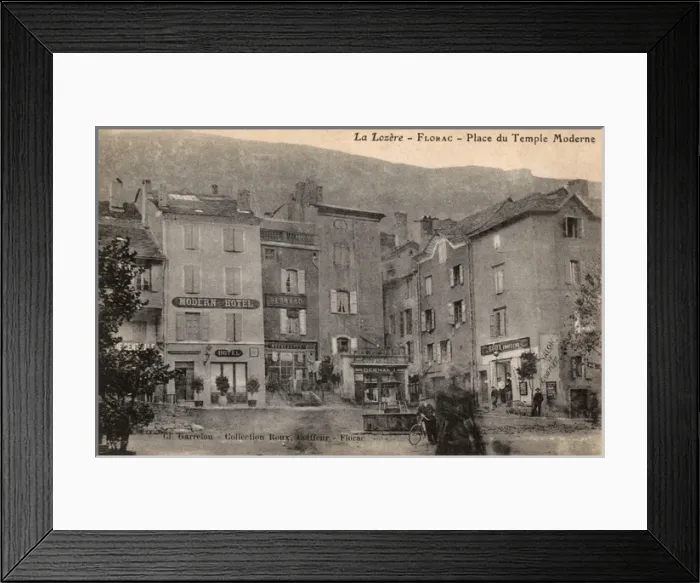 Framed Print : Florac, Lozere, France - Place du Temple Moderne Framed Print : Florac, Lozere, France - Place du Temple Moderne