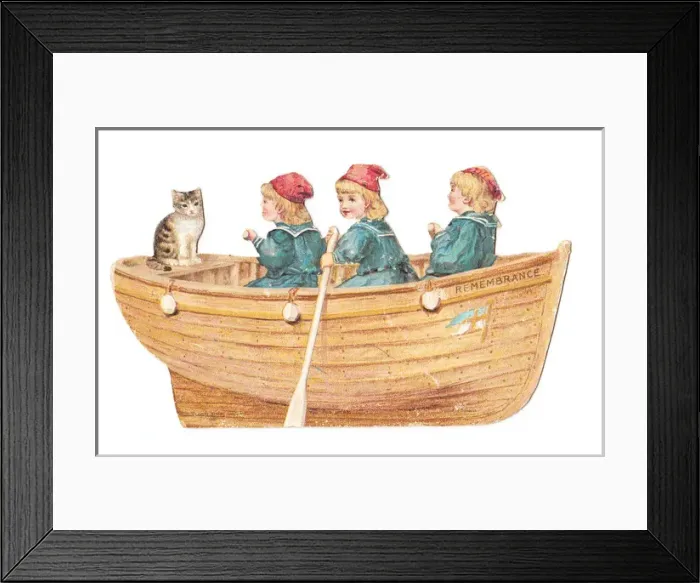 Framed Print : Greetings card in the shape of a boat Framed Print : Greetings card in the shape of a boat