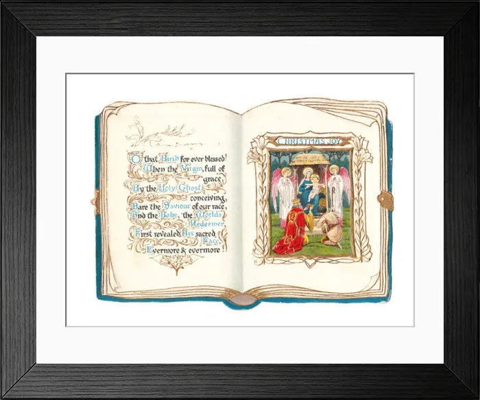 Framed Print : Christmas card in the shape of an open book Framed Print : Christmas card in the shape of an open book