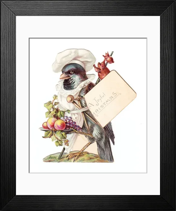 Framed Print : Christmas card in the shape of a bird Framed Print : Christmas card in the shape of a bird