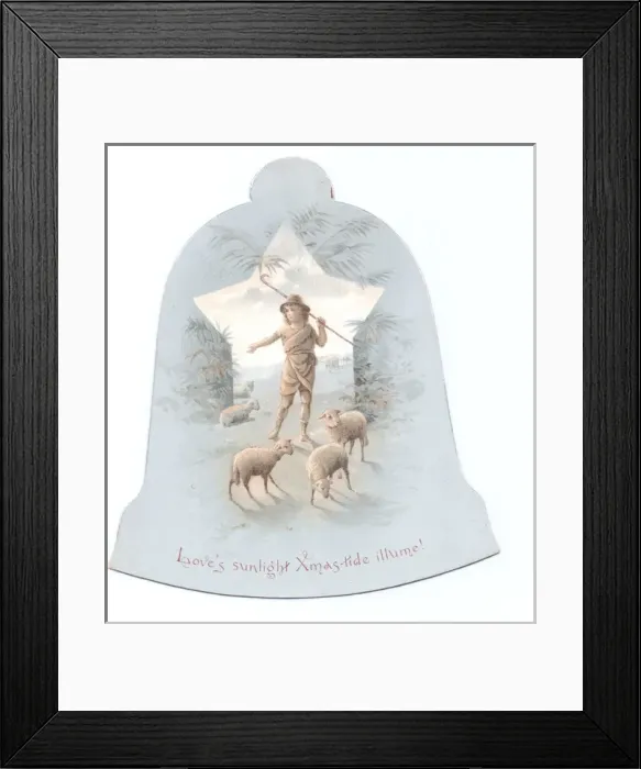 Framed Print : Christmas card in the shape of a bell Framed Print : Christmas card in the shape of a bell