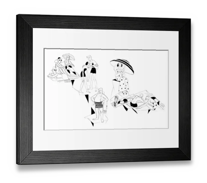 Framed Print : Society sunbathing at Eden Roc, French Riviera Framed Print : Society sunbathing at Eden Roc, French Riviera