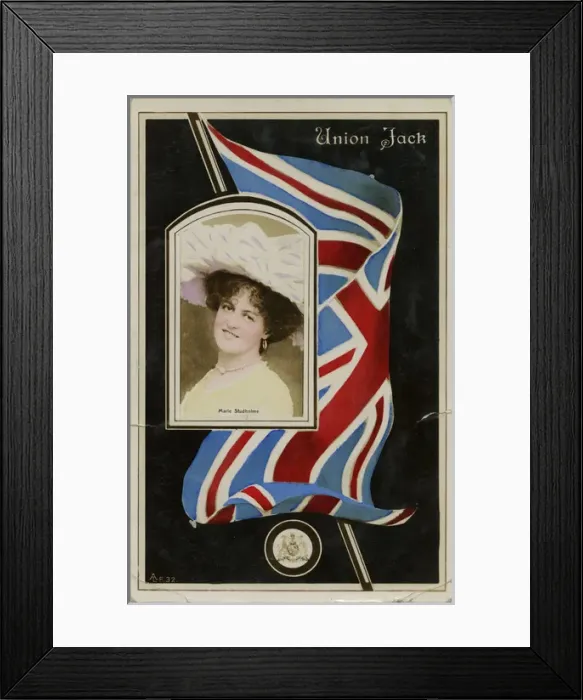 Framed Print : Union Jack Flag - Marie Studholme portrait (inset)