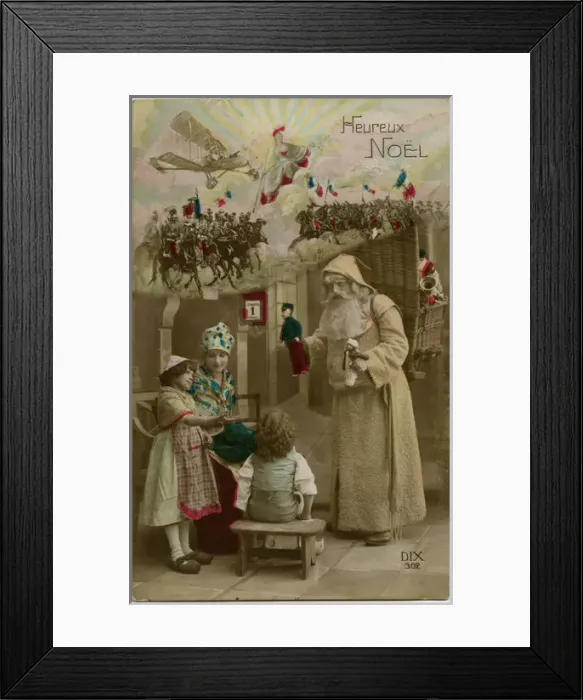Framed Print : WW1 - Christmas Greetings Postcard Framed Print : WW1 - Christmas Greetings Postcard