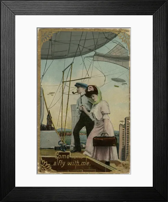 Framed Print : Come take a fly with me - Futuristic take on Airship Travel Framed Print : Come take a fly with me - Futuristic take on Airship Travel
