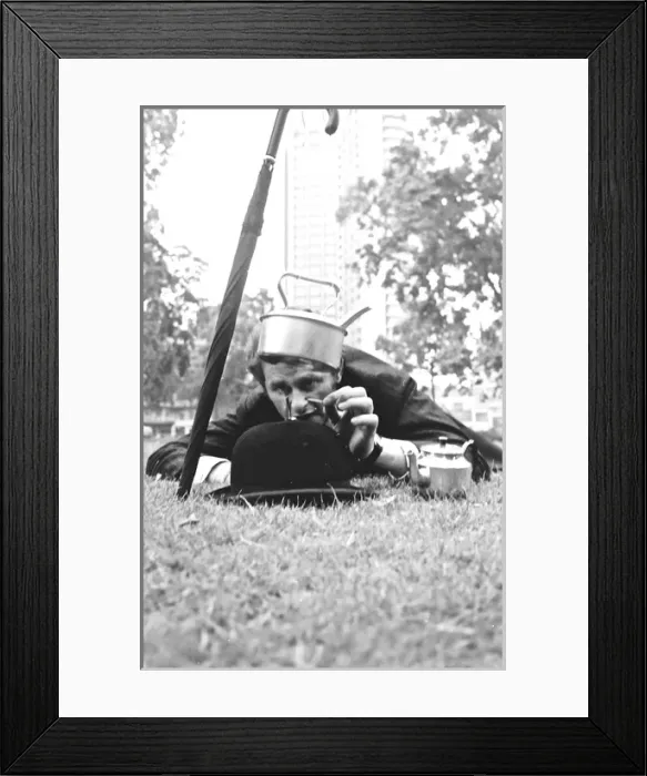 Framed Print : City gent in a park Framed Print : City gent in a park