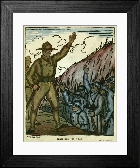 Framed Print : Cartoon, Hold On, Lets Go, WW1 Framed Print : Cartoon, Hold On, Lets Go, WW1