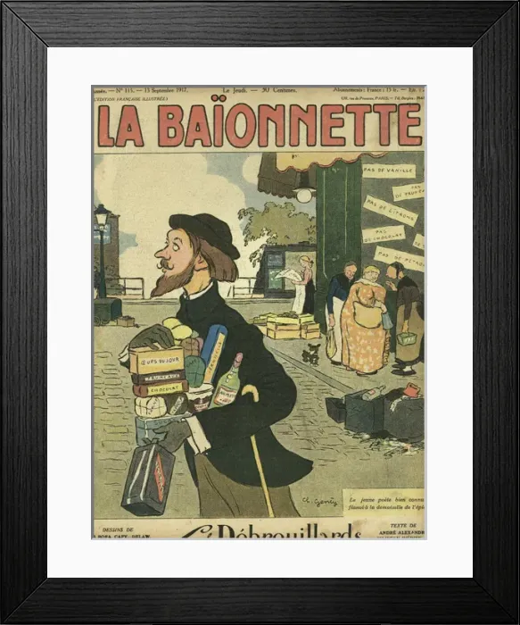 Framed Print : Front cover, La Baionnette, WW1 Framed Print : Front cover, La Baionnette, WW1