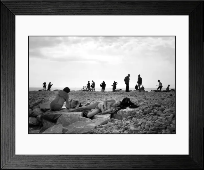 Framed Print : Beach scene Marina di Pisa Italy