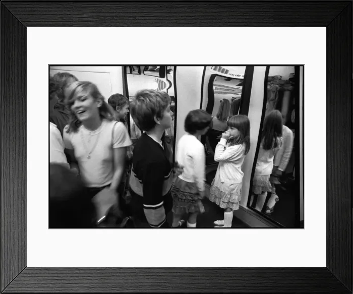 Framed Print : Children with distorting mirrors Framed Print : Children with distorting mirrors