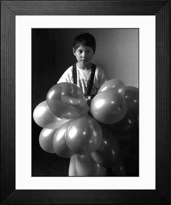 Framed Print : Little girl with balloons Framed Print : Little girl with balloons