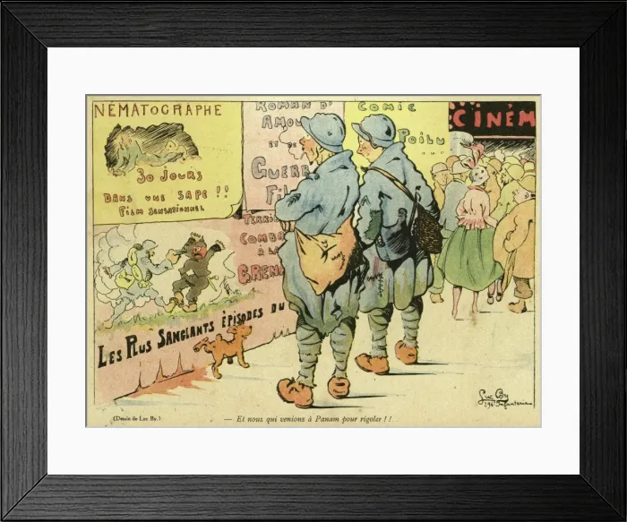 Framed Print : Cartoon, On leave in Paris, WW1 Framed Print : Cartoon, On leave in Paris, WW1