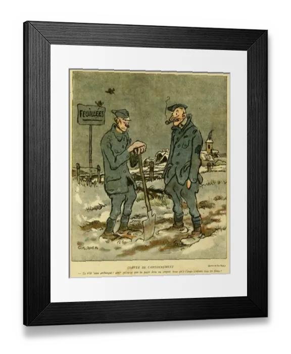 Framed Print : Cartoon, Cushy job, WW1 Framed Print : Cartoon, Cushy job, WW1