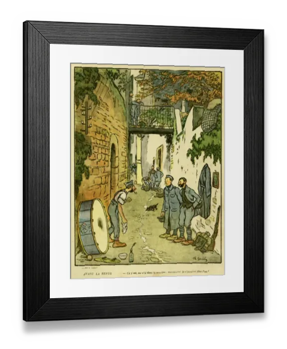 Framed Print : Cartoon, Before the review, WW1 Framed Print : Cartoon, Before the review, WW1