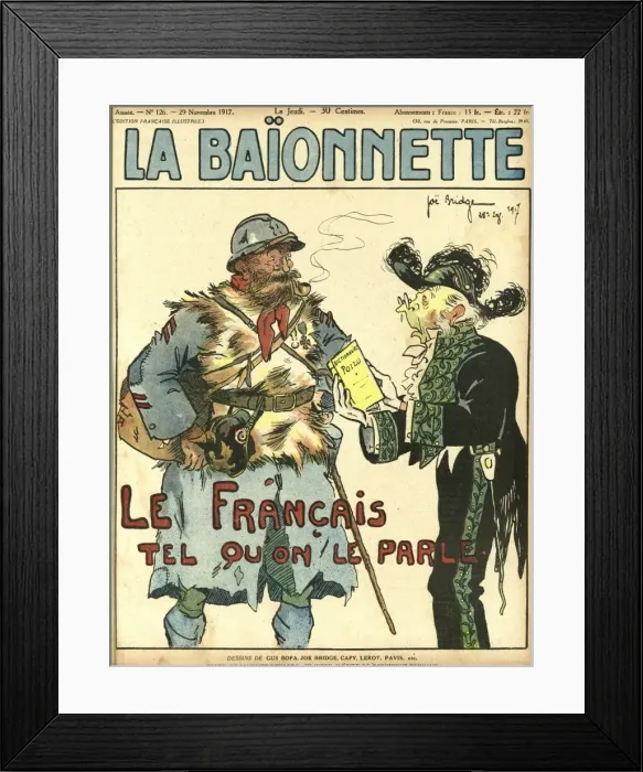 Framed Print : Front cover, La Baionnette, WW1 Framed Print : Front cover, La Baionnette, WW1