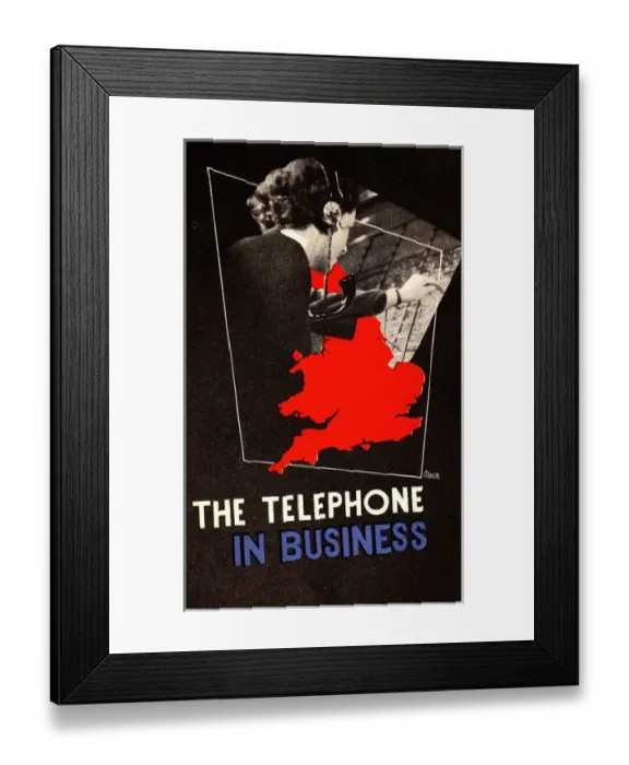 Framed Print : Poster, The Telephone in Business Framed Print : Poster, The Telephone in Business