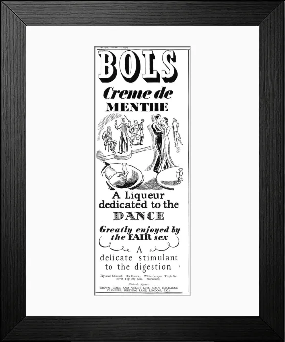 Framed Print : Creme de Menthe advertisement, 1931 Framed Print : Creme de Menthe advertisement, 1931