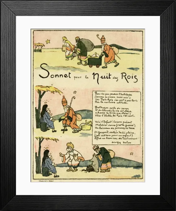 Framed Print : Cartoon, Sonnet for Twelfth Night, WW1 Framed Print : Cartoon, Sonnet for Twelfth Night, WW1