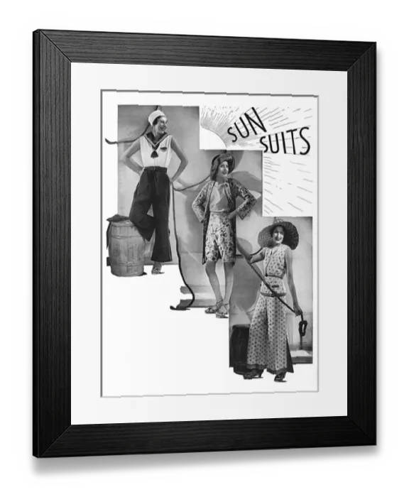 Framed Print : Sun Suits 1931 Framed Print : Sun Suits 1931