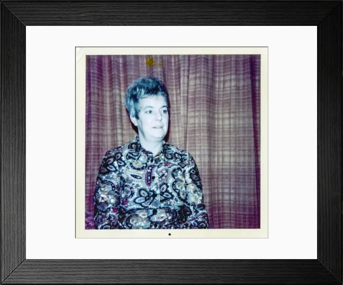 Framed Print : Portrait of a woman with typical 1960s hair style and blouse Framed Print : Portrait of a woman with typical 1960s hair style and blouse