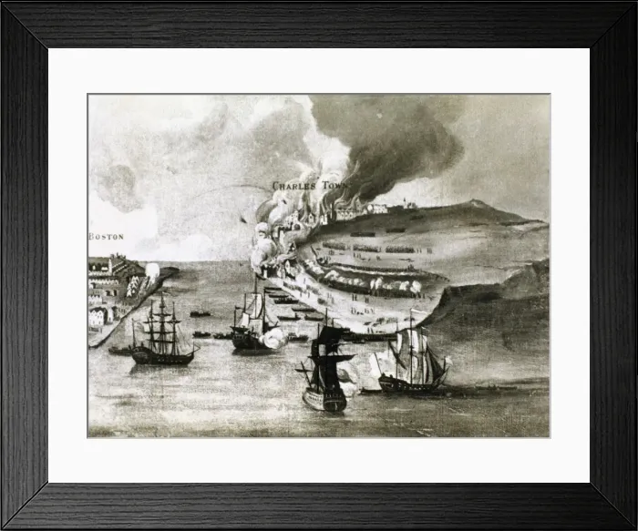 Framed Print : American War of Independence (1775-1783). Battle of Bunker H Framed Print : American War of Independence (1775-1783). Battle of Bunker H