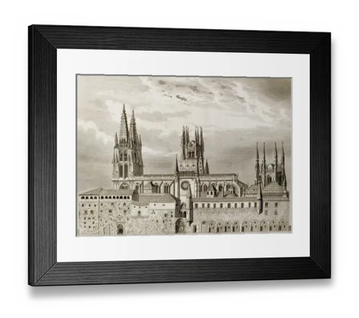 Framed Print : Spain. Burgos Cathedral. Engraving Framed Print : Spain. Burgos Cathedral. Engraving
