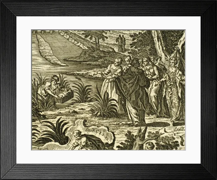 Framed Print : Moses rescued from the Nile. Engraving Framed Print : Moses rescued from the Nile. Engraving