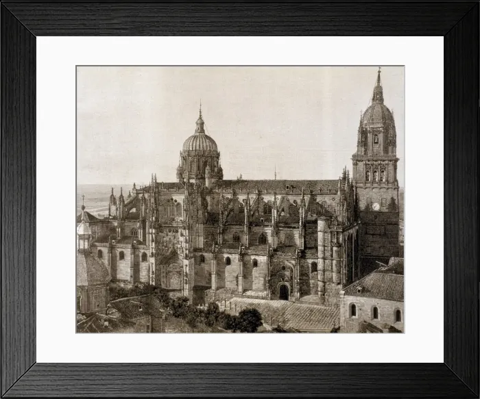 Framed Print : Spain. New Cathedral of Salamanca. Engraving Framed Print : Spain. New Cathedral of Salamanca. Engraving