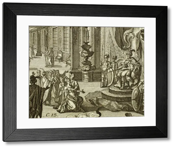 Framed Print : Esther in front of the king of Egypt for request in favor of Framed Print : Esther in front of the king of Egypt for request in favor of