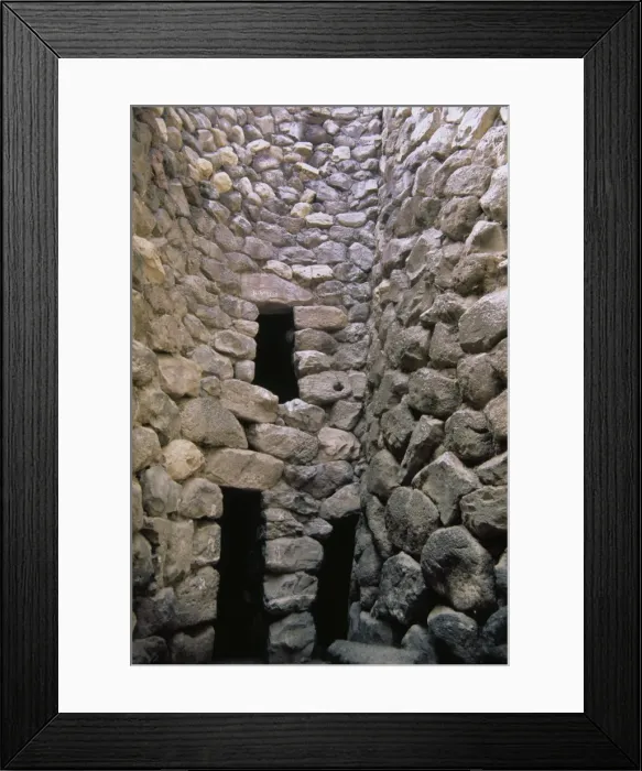 Framed Print : Prehistory. Italy. Sardinia. Nuragic civilization. Corner to Framed Print : Prehistory. Italy. Sardinia. Nuragic civilization. Corner to