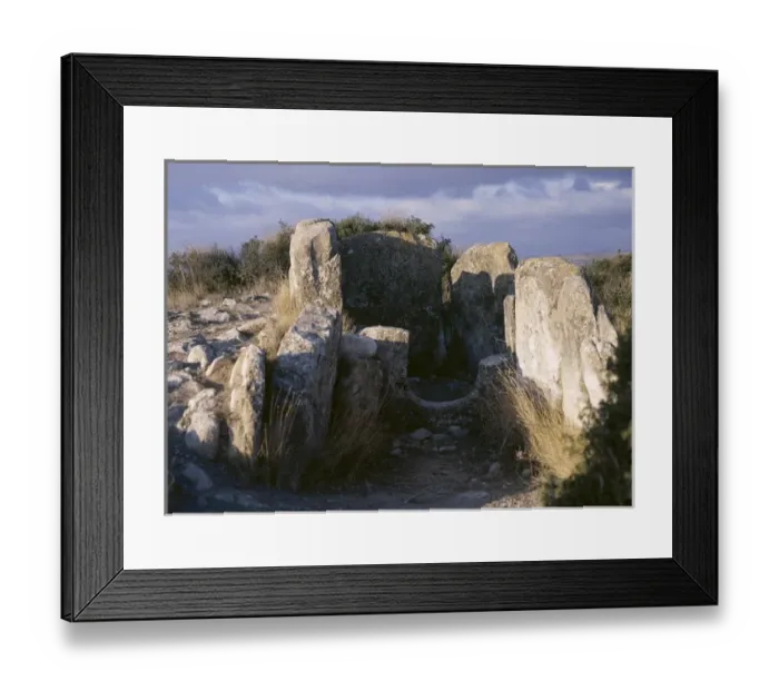 Framed Print : Megalithic tomb. Dolmen of Portillo de Eneriz. Near Artajona Framed Print : Megalithic tomb. Dolmen of Portillo de Eneriz. Near Artajona