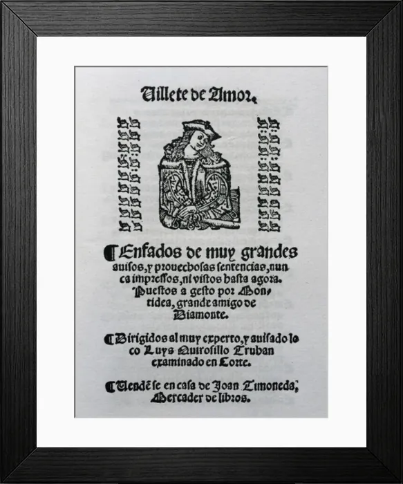 Framed Print : Villete de Amor by Baptista Montidea Framed Print : Villete de Amor by Baptista Montidea