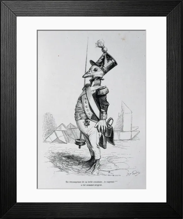 Framed Print : Caricature of The private and public life of animals, by J. J Framed Print : Caricature of The private and public life of animals, by J. J