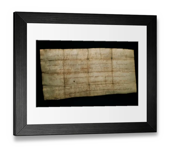 Framed Print : Document of the Holy Roman emperor Charles the Bald (823-877 Framed Print : Document of the Holy Roman emperor Charles the Bald (823-877