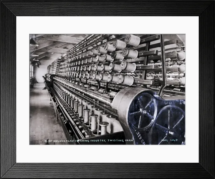 Framed Print : N. of Ireland Spinning Industry, Twisting Yarn Framed Print : N. of Ireland Spinning Industry, Twisting Yarn