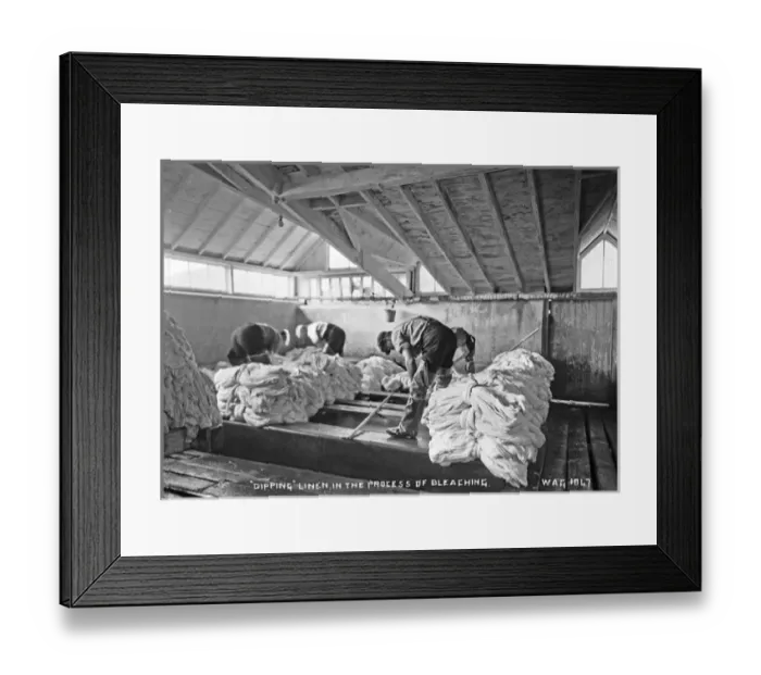Framed Print : Dipping Linen, in the Process of Bleaching Framed Print : Dipping Linen, in the Process of Bleaching