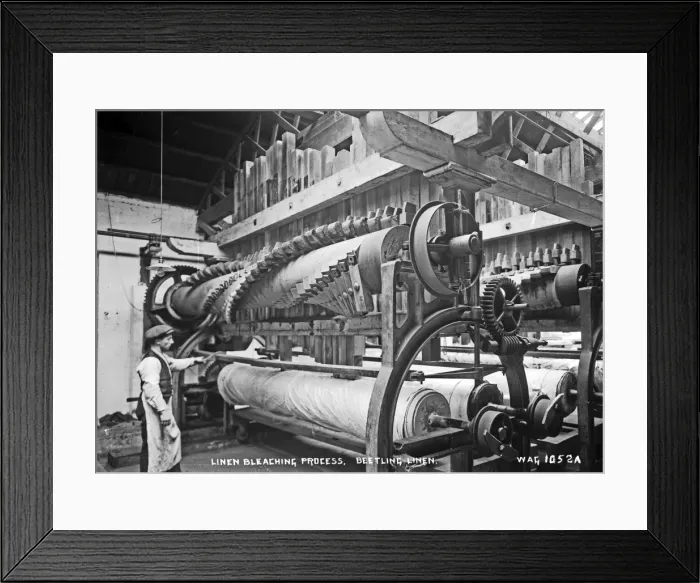 Framed Print : Linen Bleaching Process, Beetling Linen Framed Print : Linen Bleaching Process, Beetling Linen