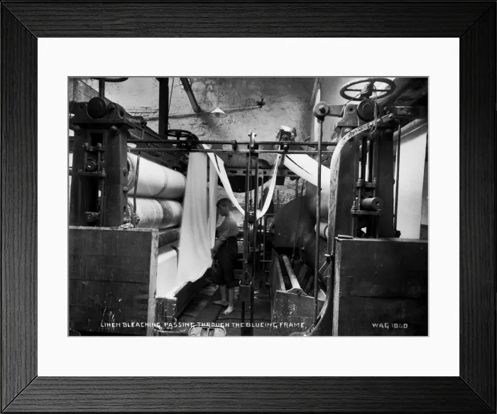 Framed Print : Linen Bleaching, Passing Through the Blueing Frame