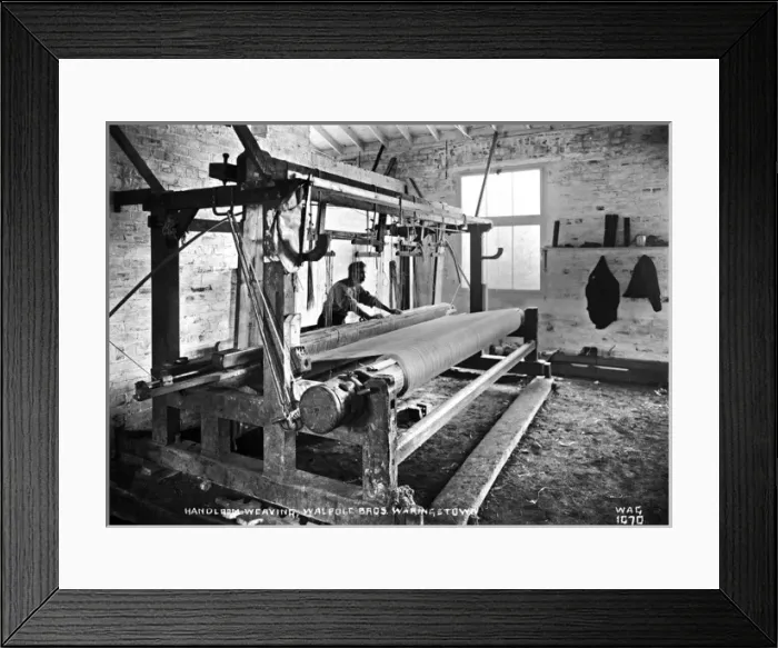 Framed Print : Handloom Weaving, Walpole Bros. Waringstown Framed Print : Handloom Weaving, Walpole Bros. Waringstown