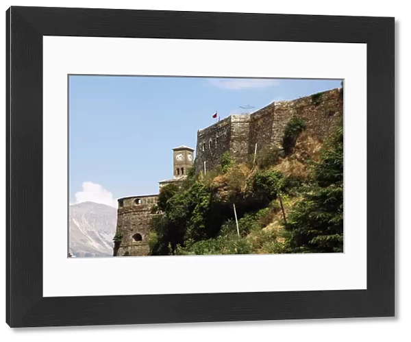 Albania. Gjirokaster. Castle, 18th century and the clock tow